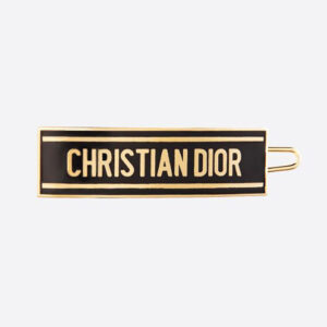 Dior Women Dior-ID Barrette Gold-Finish Metal and Black Lacquer