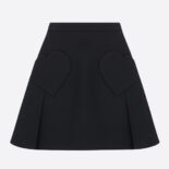 Dior Women Dioramour Miniskirt with Heart-Shaped Pockets Black Wool and Silk