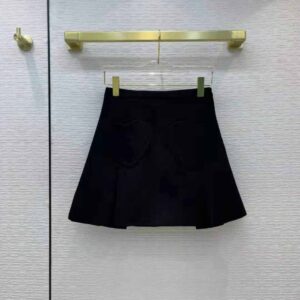 Dior Women Dioramour Miniskirt with Heart-Shaped Pockets Black Wool and Silk