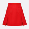 Dior Women Dioramour Miniskirt with Heart-Shaped Pockets Red Wool and Silk