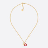 Dior Women Dioramour Necklace Gold-Finish Metal and Red Lacquer