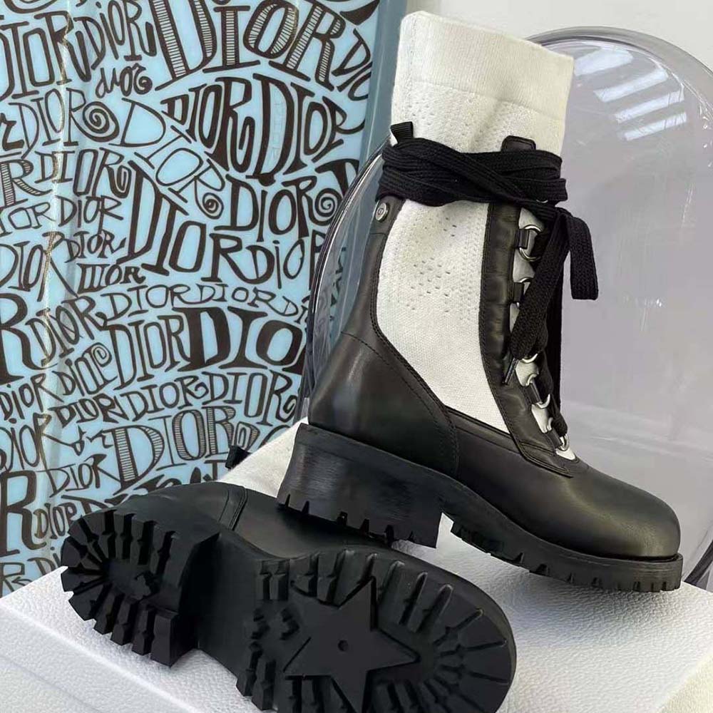 Dior Land Lace-up Boots in Black