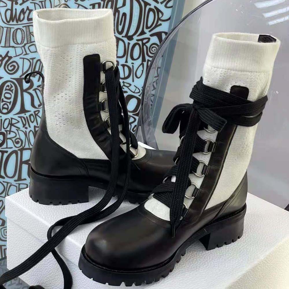 Dior Land Lace-up Boots in Black