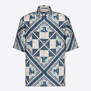 Dior Women Kenny Scharf Short-Sleeved Shirt Multicolor Silk Twill