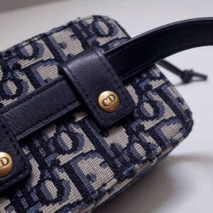 Dior - Saddle Belt Pouch Blue Dior Oblique Jacquard - Women