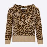 Dior Women Tied Collar Sweater Beige Multicolor Mizza Cashmere