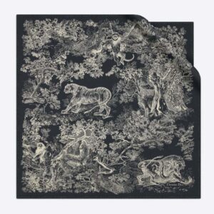 Dior Women Toile DE Jouy Reverse Square Scarf Silk Twill