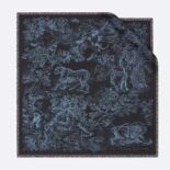 Dior Women Toile DE Jouy Reverse Square Scarf Silk Twill-navy