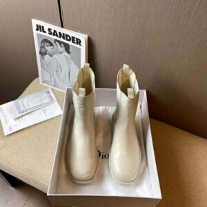 Christian+Dior+Women%27s+TRIAL+Ankle+Boots+Off+White+Calfskin+Size