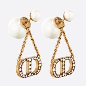 Dior Women Tribales Earrings Antique Gold-Finish Metal
