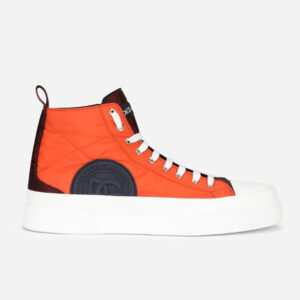 Dolce Gabbana D&G Women Quilted Two-Tone Nylon Portofino Light Mid-Top Sneakers
