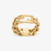 Fendi Women Baguette Chain Gold-Colored Ring