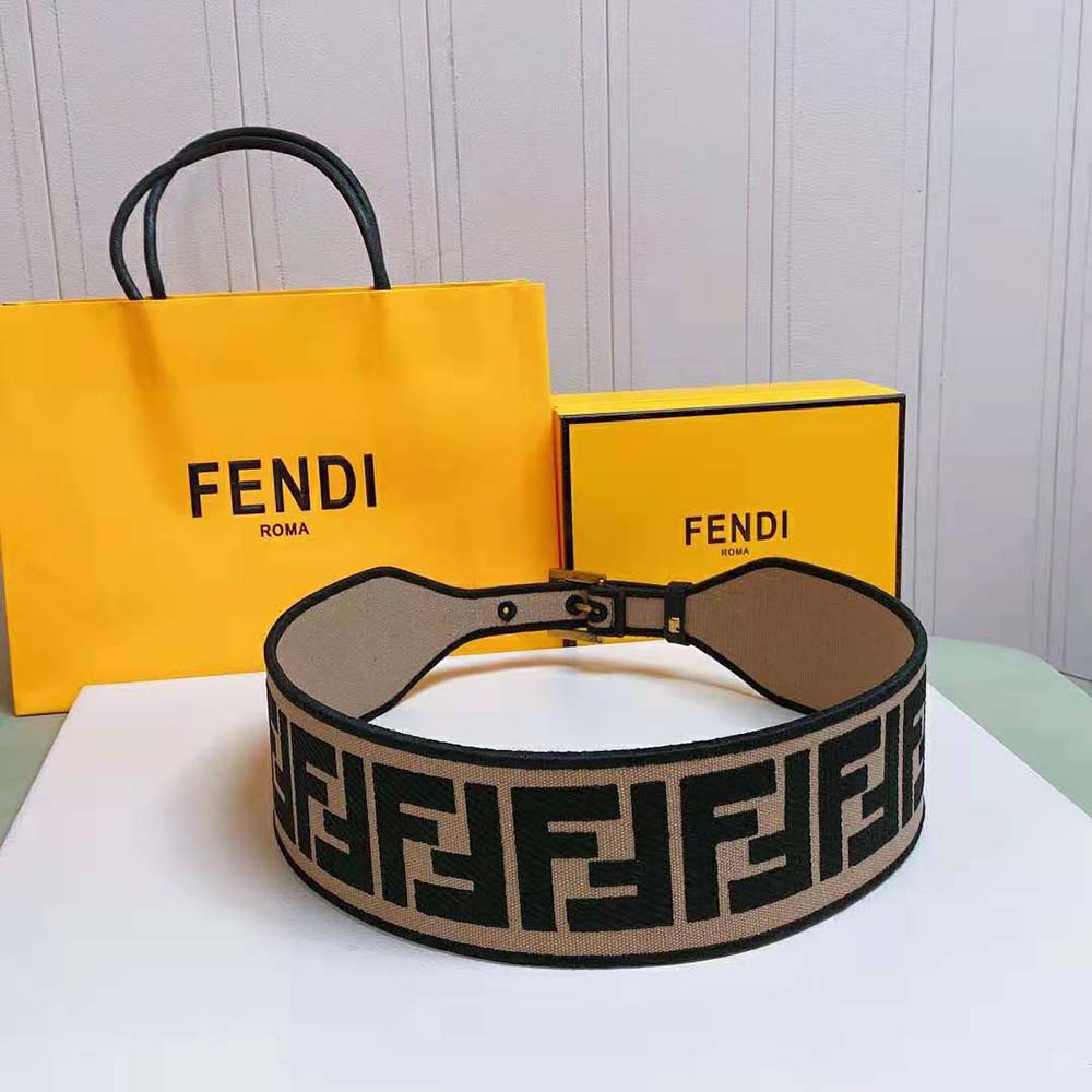 Fendi Women Canvas High Waist Belt 6 cm 