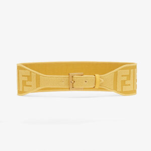 Fendi Women Canvas High Waist Belt 6 cm-Yellow