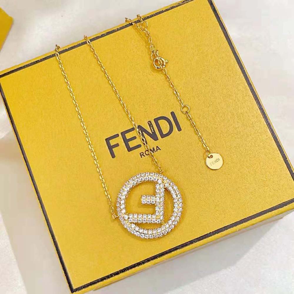 Fendi Women F is Fendi Earrings Gold-Colored Necklace