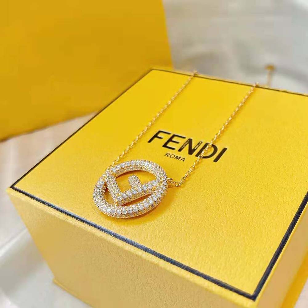 Fendi Women F is Fendi Earrings Gold-Colored Necklace