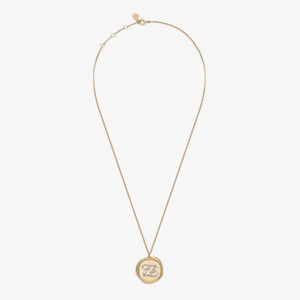 Fendi Women Karligraphy Gold-Colored Necklace