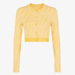 Fendi Women Long-Sleeved Close-Fitting Yellow Viscose Cardigan