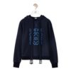 Loewe Women Anagram Hoodie in Cotton-Navy