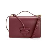 Loewe Women Barcelona Bag in Silk Calfskin-maroon