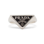 Prada Women 925 Sterling Silver with Enamel Symbole Ring