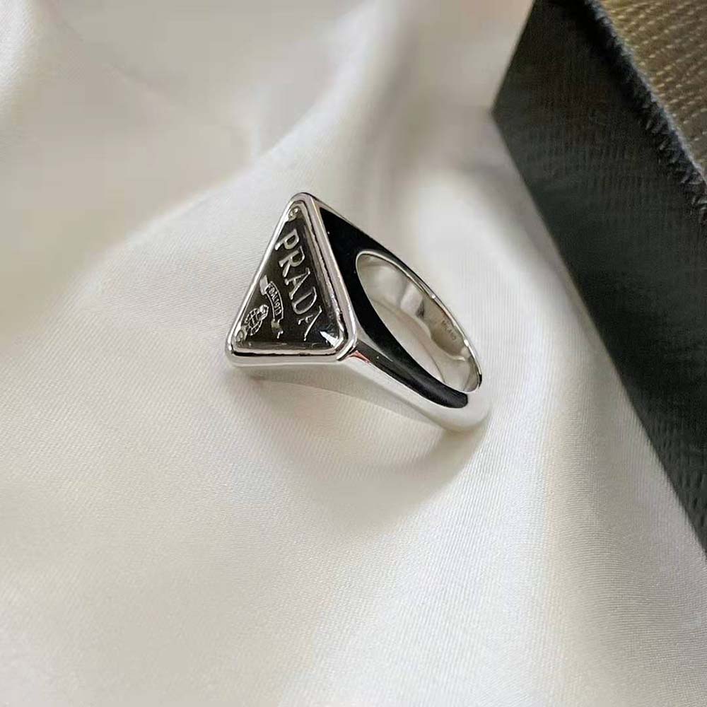 Symbole sterling silver ring in silver - Prada