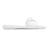 Prada Women Brushed Leather Slides Triangle Logo-White