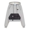 Prada Women Oversized Hoodie with Re-Nylon Inserts