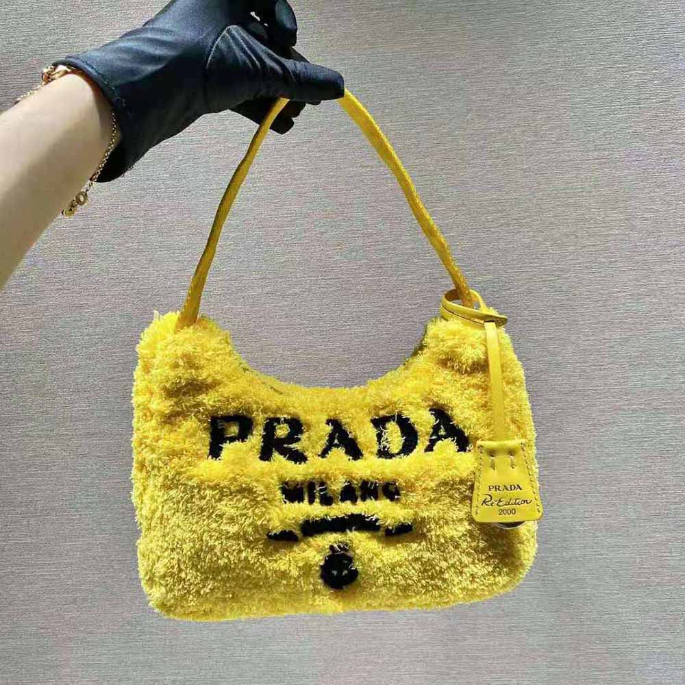 Prada Re-Edition 2000 Terry Mini Bag Yellow/Black