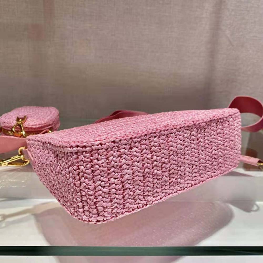 Prada Re-Edition 2005 Raffia Bag 1BH204 Pink - lushenticbags