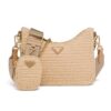 Prada Women Re-Edition 2005 Raffia Bag-Natural