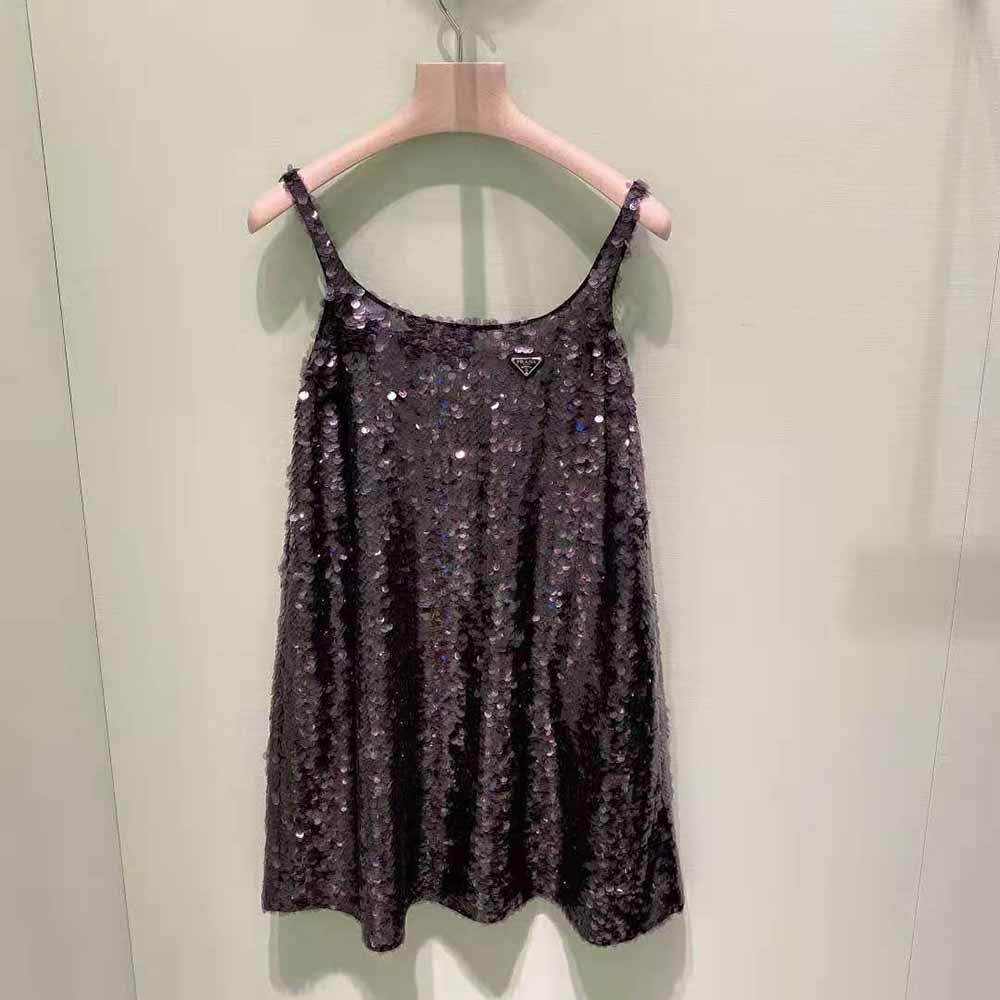 Prada Women Sequin Embellished Cigaline Minidress (3) Prada Women Sequin Embellished Cigaline Minidress