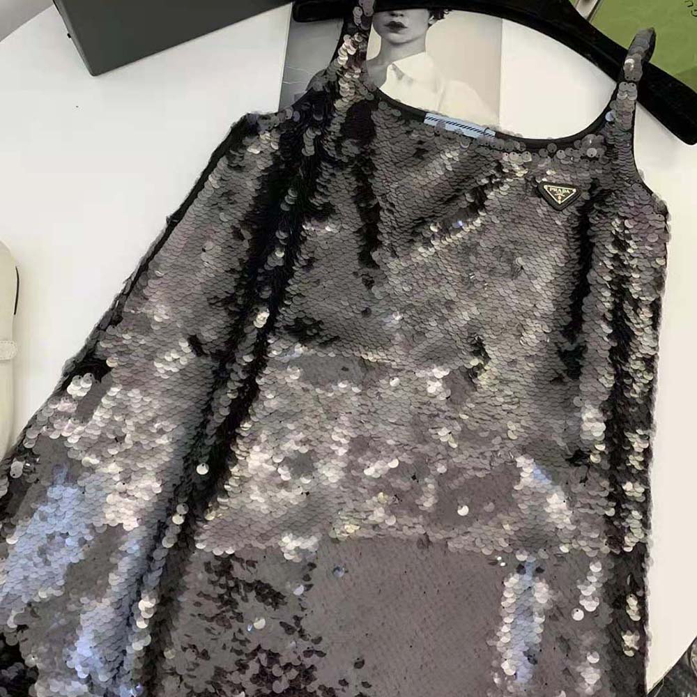 Prada Women Sequin Embellished Cigaline Minidress (4) Prada Women Sequin Embellished Cigaline Minidress