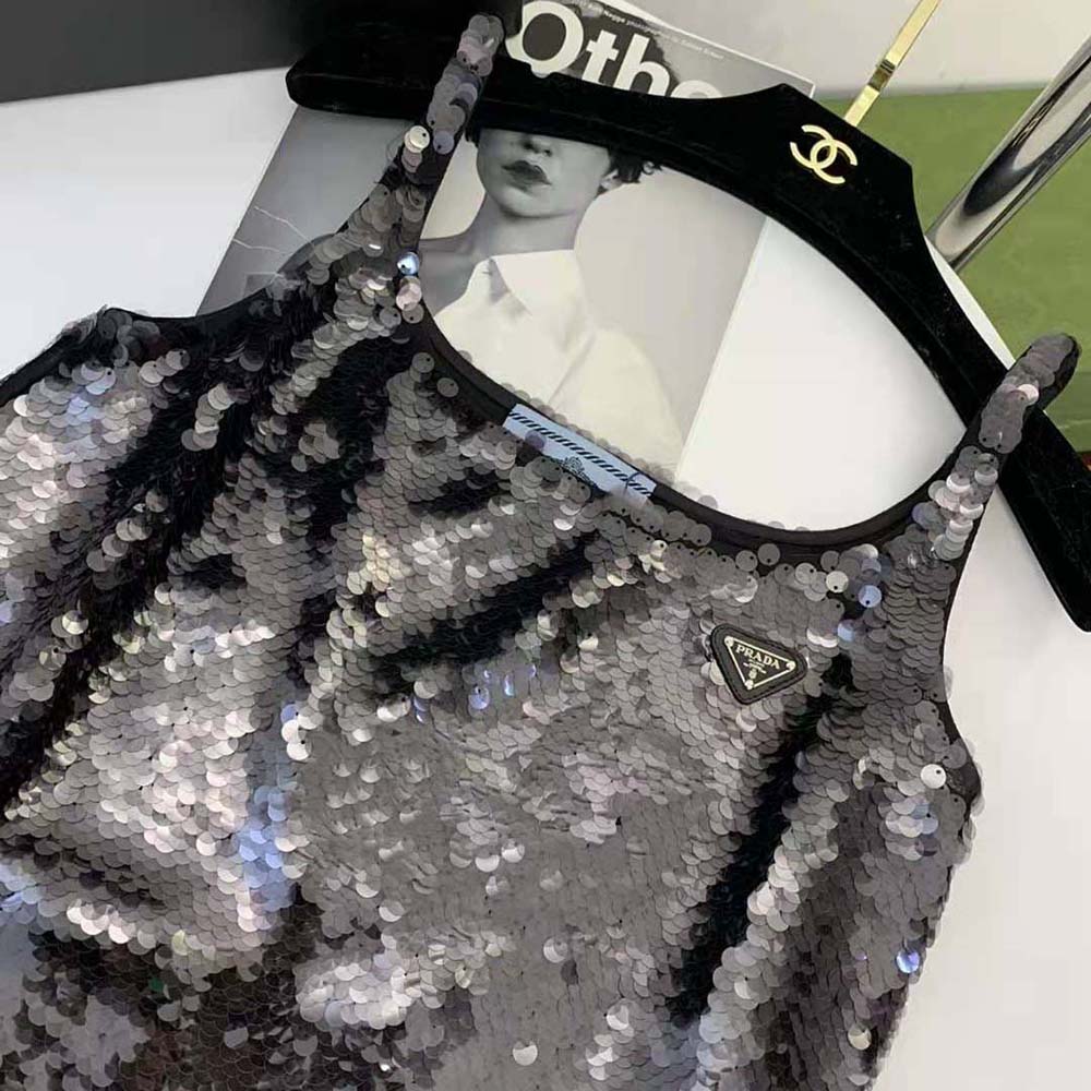 Prada Women Sequin Embellished Cigaline Minidress (5) Prada Women Sequin Embellished Cigaline Minidress