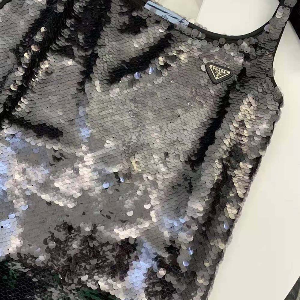 Prada Women Sequin Embellished Cigaline Minidress (7) Prada Women Sequin Embellished Cigaline Minidress