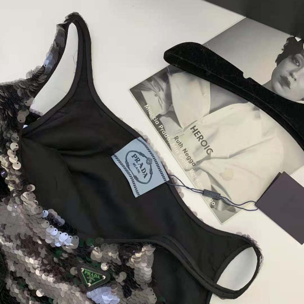 Prada Women Sequin Embellished Cigaline Minidress (9) Prada Women Sequin Embellished Cigaline Minidress
