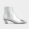 Roger Vivier Women Belle Vivier Metal Buckle Chelsea Booties in Soft Leather