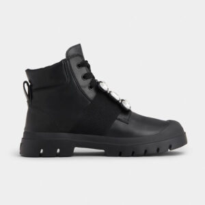 Roger Vivier Women Walky Viv' Lace Up Strass Buckle Booties in Leather