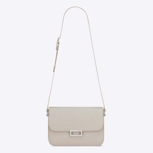 Saint Laurent YSL Women LE Pave Satchel in Smooth Leather-White