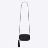 Saint Laurent YSL Women Lou Mini Bag in Quilted Grain DE Poudre Embossed Leather-Black