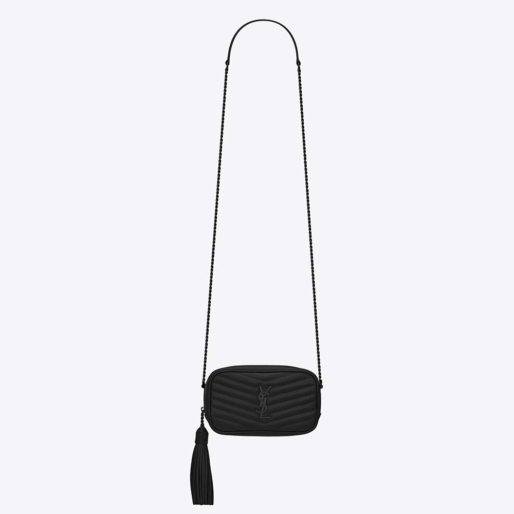 Saint Laurent YSL Women Lou Mini Bag in Quilted Grain DE Poudre