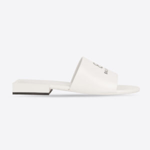Balenciaga Women Box Sandal in White and Black Soft Nappa Sheepskin