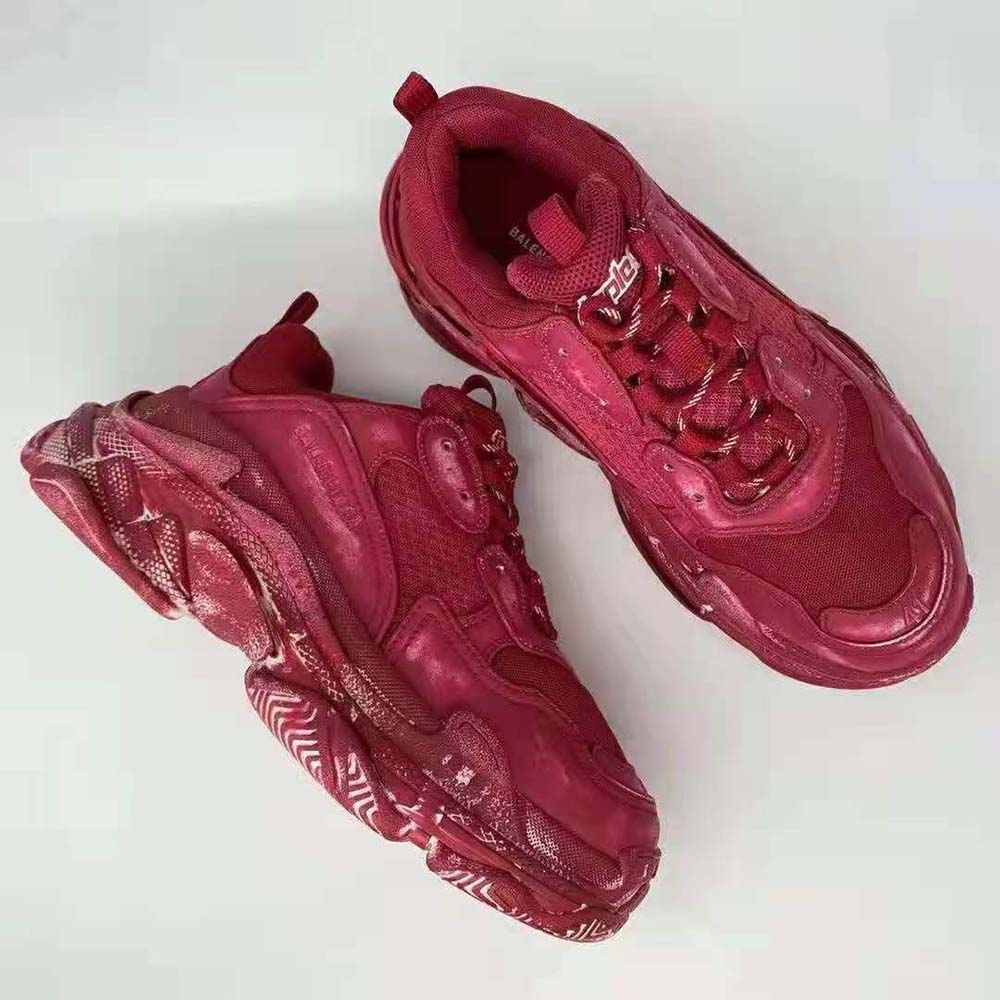 Balenciaga Triple S Faded Red Women Sneaker Size 7