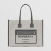 Burberry Women Medium Two-tone Canvas and Leather Freya Tote