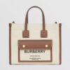 Burberry Women Mini Two-tone Canvas and Leather Freya Bag