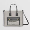 Burberry Women Mini Two-tone Canvas and Leather Freya Bag