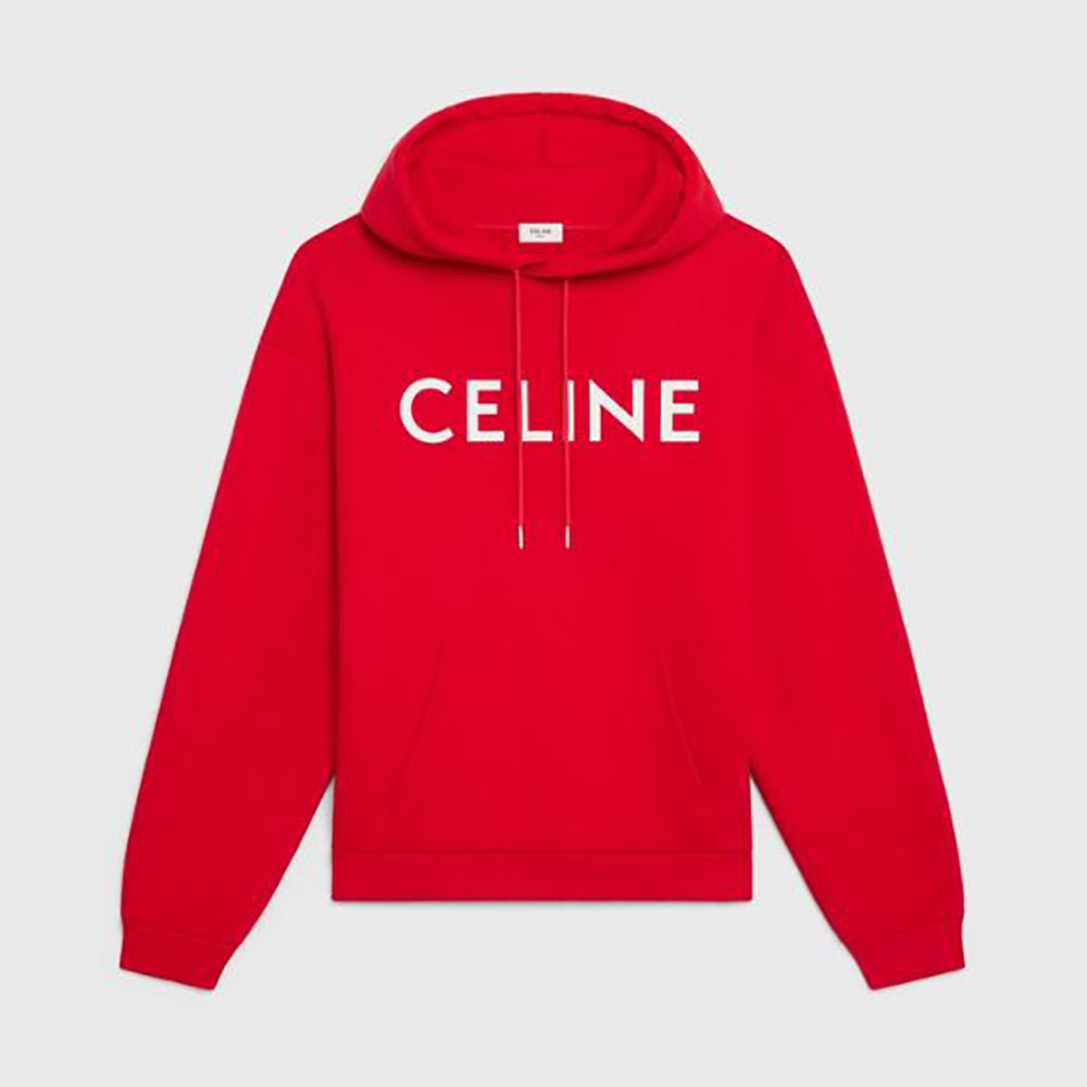 Celine Women Loose Celine Sweatshirt in Cotton-Yellow