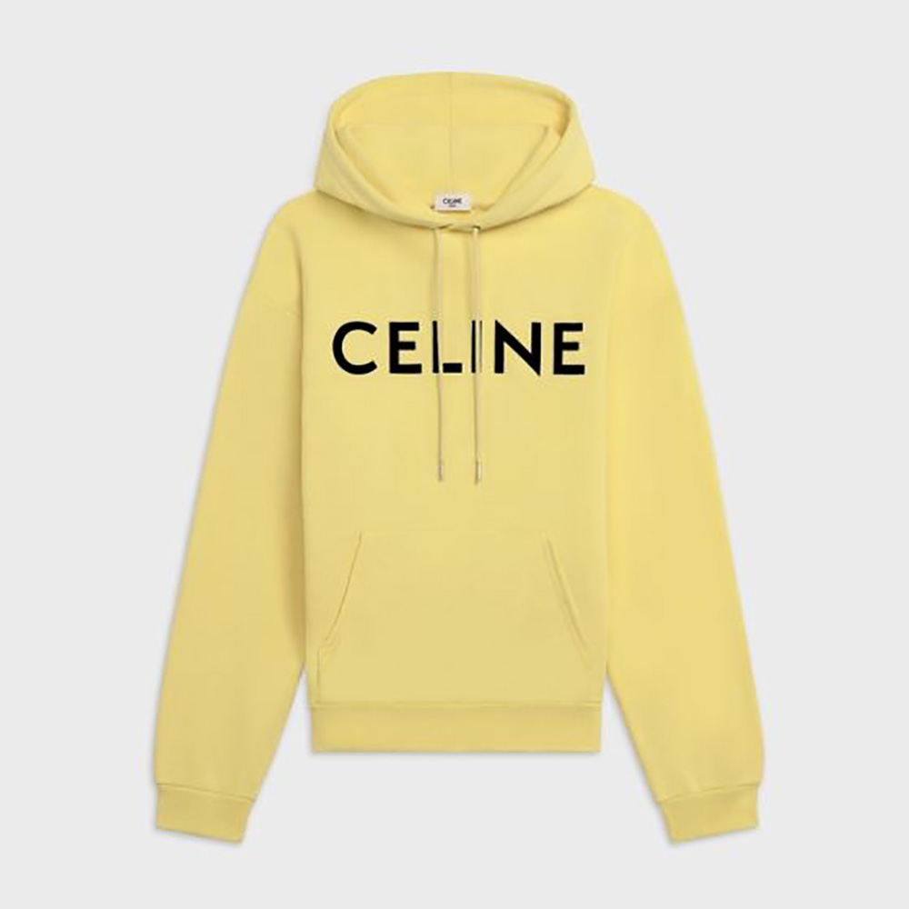 Celine Women Loose Celine Sweatshirt in Cotton-Yellow