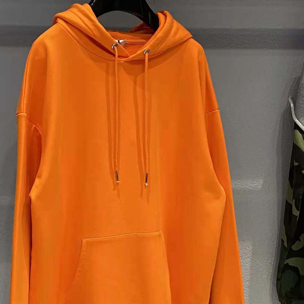 Celine Women Loose Sweatshirt in Cotton Fleece Orange