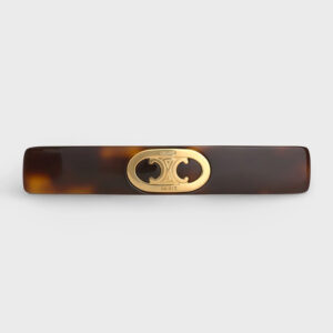 Celine Women Maillon Triomphe Hair Clip in Gold Brass Acetate and Steel